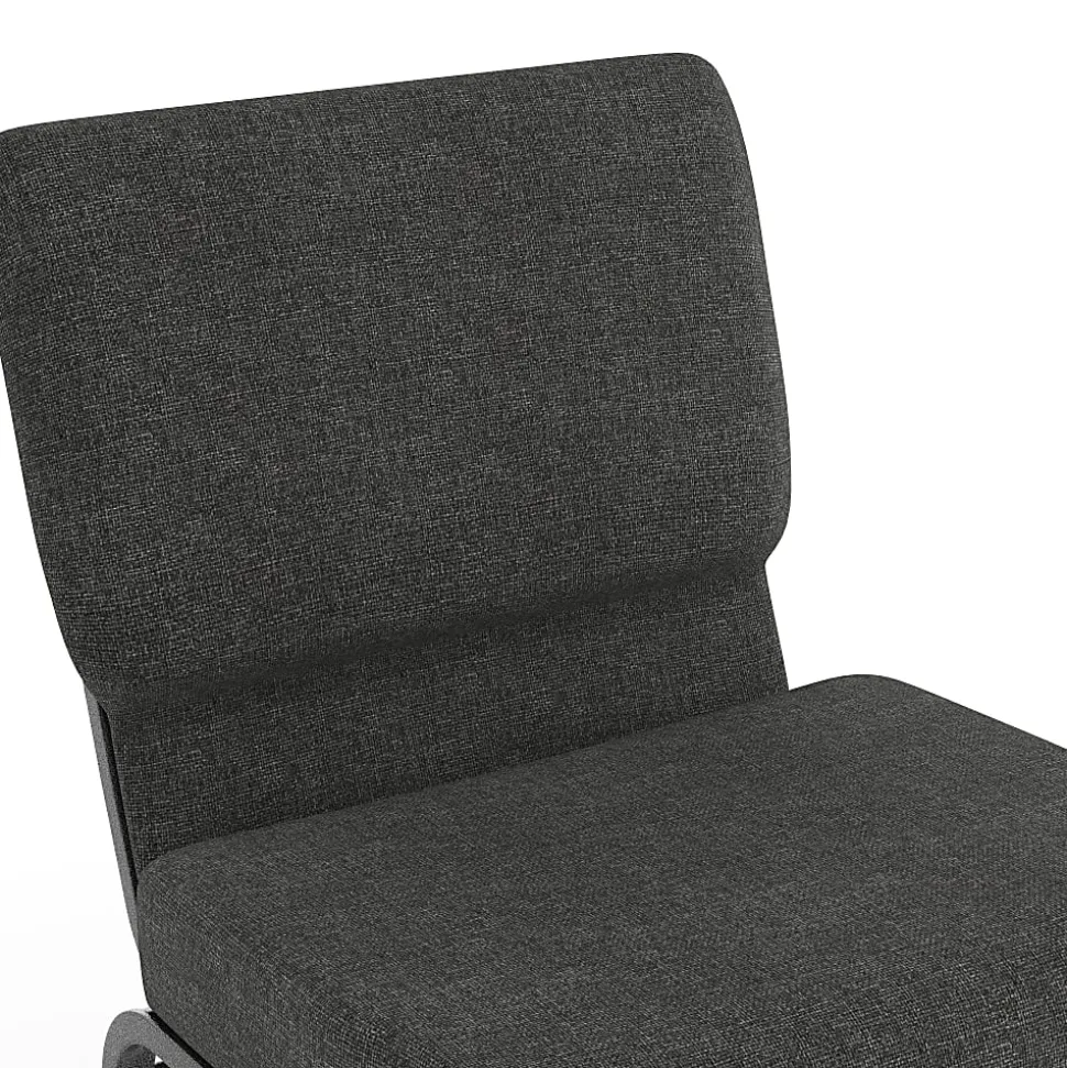 Flash Furniture HERCULES Series 21"W Stackable Church Chair, Dark Gray/Silvervein