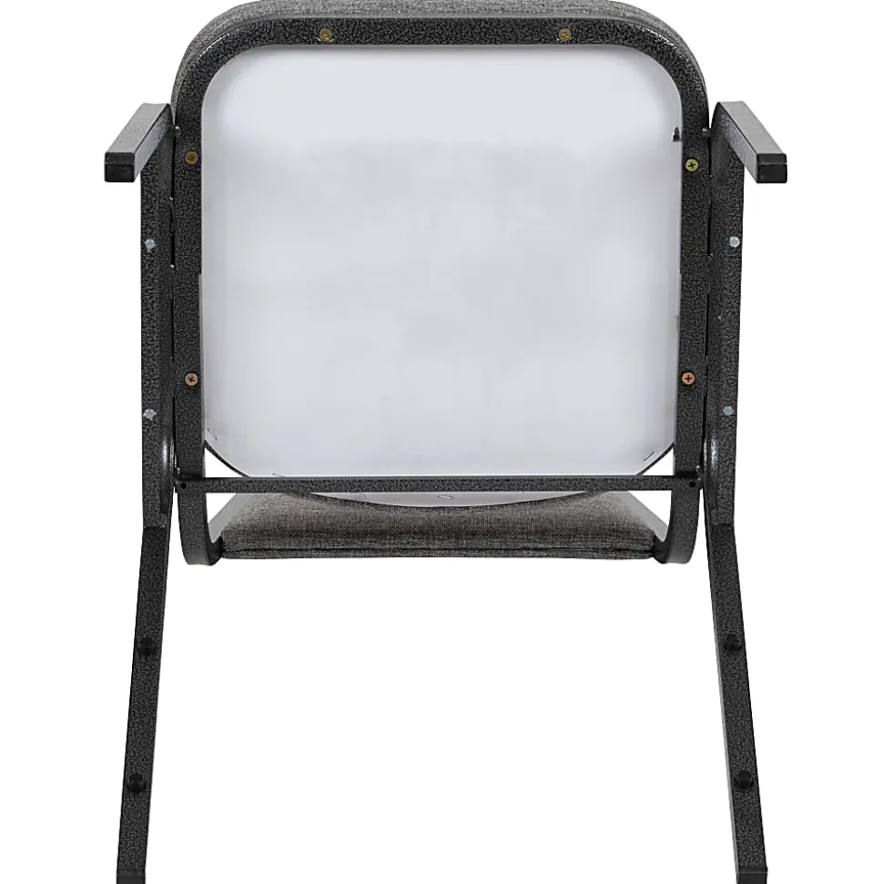 Flash Furniture HERCULES Series Trapezoidal-Back Stacking Banquet Chair With 2-1/2" Thick Seat, Gray/Silver