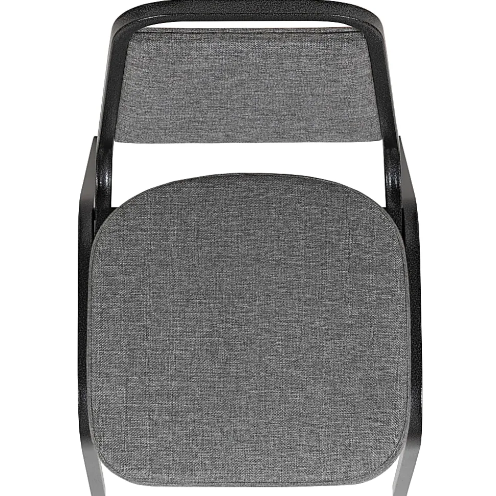 Flash Furniture HERCULES Series Trapezoidal-Back Stacking Banquet Chair With 2-1/2" Thick Seat, Gray/Silver