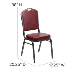 Flash Furniture HERCULES Series Crown Back Stacking Banquet Chair, Burgundy/Silver Vein