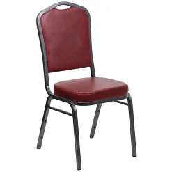 Flash Furniture HERCULES Series Crown Back Stacking Banquet Chair, Burgundy/Silver Vein