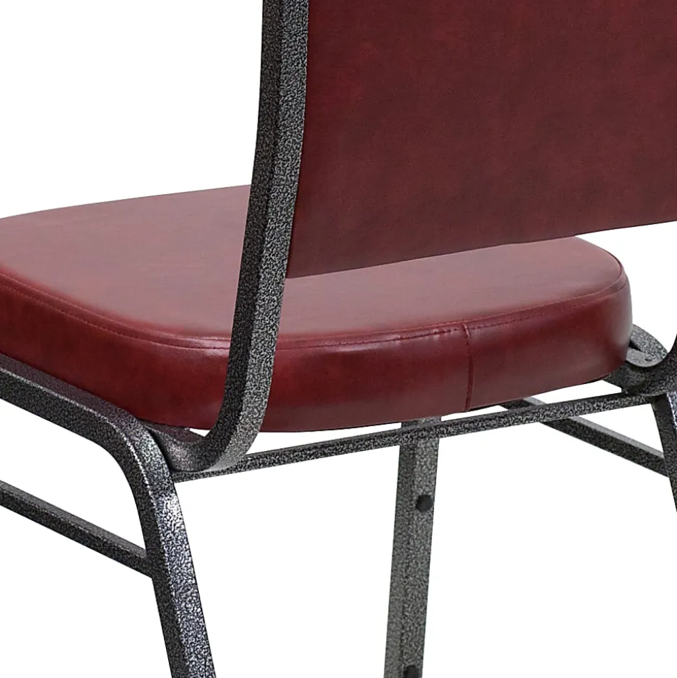 Flash Furniture HERCULES Series Crown Back Stacking Banquet Chair, Burgundy/Silver Vein