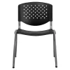 Flash Furniture HERCULES Series Plastic Stack Chair With Titanium Frame, Black/Gray