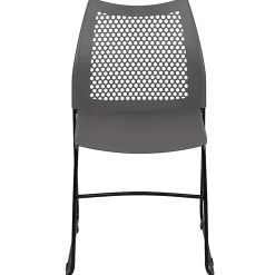 Flash Furniture HERCULES Series Sled-Base Stack Chair With Air-Vent Back, Gray