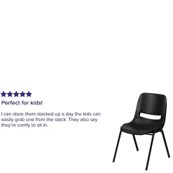 Flash Furniture HERCULES Series Ergonomic Stack Chair, Black