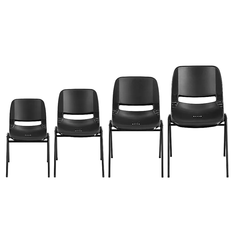 Flash Furniture HERCULES Series Ergonomic Stack Chair, Black