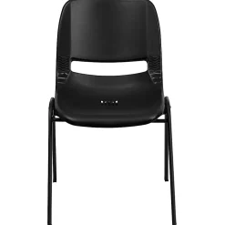 Flash Furniture HERCULES Series Ergonomic Stack Chair, Black