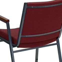 Flash Furniture HERCULES Series Stack Accent Chair With Arms, Burgundy Patterned Fabric/Silvervein Frame