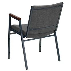 Flash Furniture HERCULES Series Stack Accent Chair With Arms, Gray Patterned Fabric/Silvervein Frame