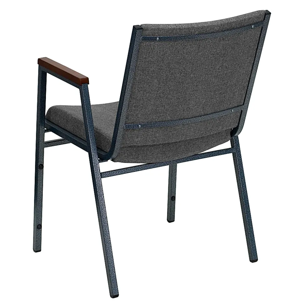 Flash Furniture HERCULES Series Stack Accent Chair With Arms, Gray Patterned Fabric/Silvervein Frame