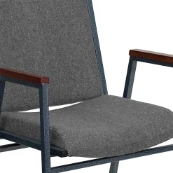 Flash Furniture HERCULES Series Stack Accent Chair With Arms, Gray Patterned Fabric/Silvervein Frame