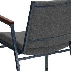 Flash Furniture HERCULES Series Stack Accent Chair With Arms, Gray Patterned Fabric/Silvervein Frame