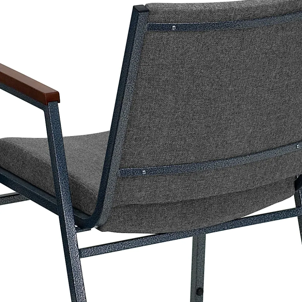 Flash Furniture HERCULES Series Stack Accent Chair With Arms, Gray Patterned Fabric/Silvervein Frame