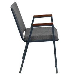 Flash Furniture HERCULES Series Stack Accent Chair With Arms, Gray Patterned Fabric/Silvervein Frame