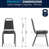 Flash Furniture HERCULES Series Trapezoidal-Back Stacking Banquet Chair With 2-1/2" Thick Seat, Black
