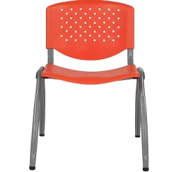 Flash Furniture HERCULES Series Stack Chair With Titanium Frame, Orange Seat/Gray Frame