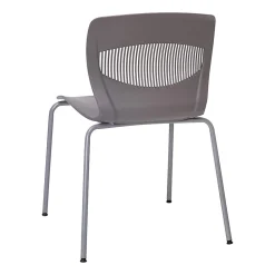 Flash Furniture HERCULES Series Commercial Grade 770-lb Capacity Ergonomic Stack Chairs With Lumbar Support, Gray/Silver, Set Of 5 Chairs