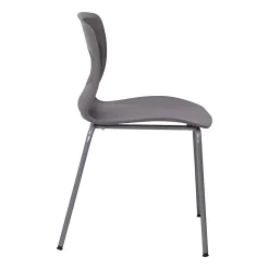 Flash Furniture HERCULES Series Commercial Grade 770-lb Capacity Ergonomic Stack Chairs With Lumbar Support, Gray/Silver, Set Of 5 Chairs