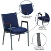 Flash Furniture HERCULES Series Full-Back Contoured Stacking Chair With Sled Base, Black/Silver