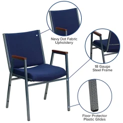 Flash Furniture HERCULES Series Full-Back Contoured Stacking Chair With Sled Base, Black/Silver