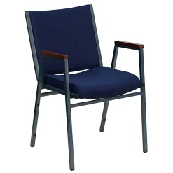 Flash Furniture HERCULES Series Full-Back Contoured Stacking Chair With Sled Base, Black/Silver