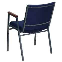Flash Furniture HERCULES Series Full-Back Contoured Stacking Chair With Sled Base, Black/Silver