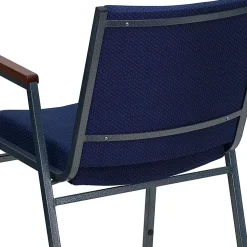 Flash Furniture HERCULES Series Full-Back Contoured Stacking Chair With Sled Base, Black/Silver
