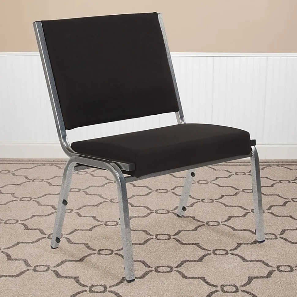 Flash Furniture HERCULES Series 950 lb Rated Antimicrobial Bariatric Medical Reception Chair, Black Fabric