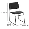 Flash Furniture HERCULES Series High-Density Stacking Chair With Sled Base, Vinyl Upholstery, Black