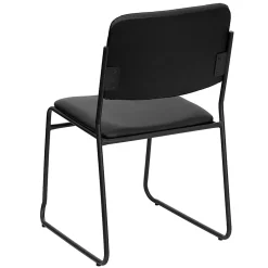 Flash Furniture HERCULES Series High-Density Stacking Chair With Sled Base, Vinyl Upholstery, Black