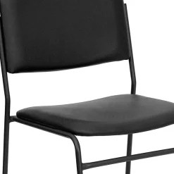 Flash Furniture HERCULES Series High-Density Stacking Chair With Sled Base, Vinyl Upholstery, Black