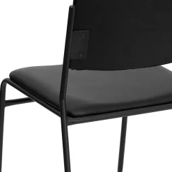 Flash Furniture HERCULES Series High-Density Stacking Chair With Sled Base, Vinyl Upholstery, Black
