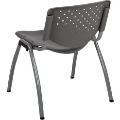 Flash Furniture HERCULES Series Plastic Stack Chairs, Gray, Set Of 5 Chairs