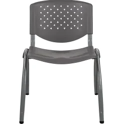 Flash Furniture HERCULES Series Plastic Stack Chairs, Gray, Set Of 5 Chairs