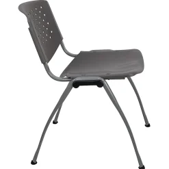 Flash Furniture HERCULES Series Plastic Stack Chairs, Gray, Set Of 5 Chairs
