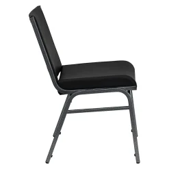 Flash Furniture HERCULES Series Heavy-Duty Stack Chairs, Black, Set Of 4 Chairs