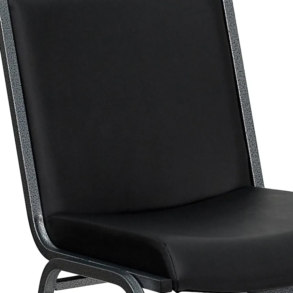 Flash Furniture HERCULES Series Heavy-Duty Stack Chairs, Black, Set Of 4 Chairs