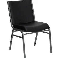 Flash Furniture HERCULES Series Heavy-Duty Stack Chairs, Black, Set Of 4 Chairs