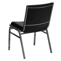 Flash Furniture HERCULES Series Heavy-Duty Stack Chairs, Black, Set Of 4 Chairs
