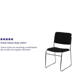 Flash Furniture HERCULES Series High-Density Stacking Chair With Sled Base, Black/Chrome