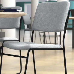 Flash Furniture HERCULES Series Stacking Chair With Sled Base, Gray/Black Frame