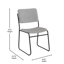 Flash Furniture HERCULES Series Stacking Chair With Sled Base, Gray/Black Frame