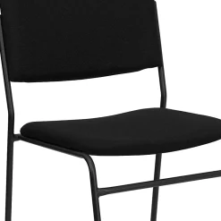 Flash Furniture HERCULES Series High-Density Stacking Chair With Sled Base, Fabric Upholstery, Black
