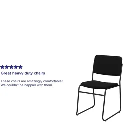 Flash Furniture HERCULES Series High-Density Stacking Chair With Sled Base, Fabric Upholstery, Black