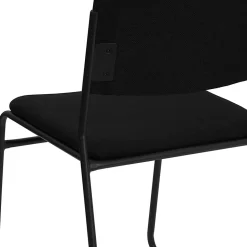 Flash Furniture HERCULES Series High-Density Stacking Chair With Sled Base, Fabric Upholstery, Black
