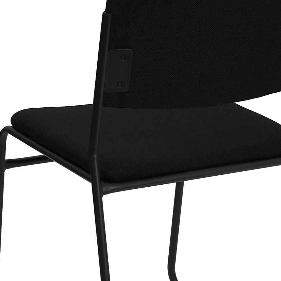 Flash Furniture HERCULES Series High-Density Stacking Chair With Sled Base, Fabric Upholstery, Black