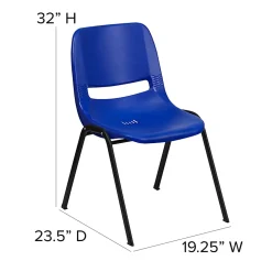Flash Furniture HERCULES Series Ergonomic Shell Stack Chair, Blue/Black