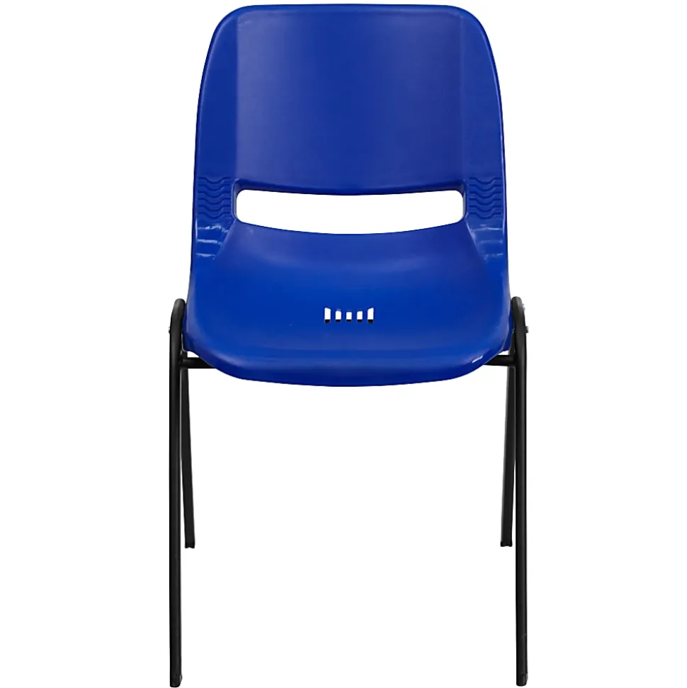 Flash Furniture HERCULES Series Ergonomic Shell Stack Chair, Blue/Black