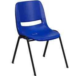 Flash Furniture HERCULES Series Ergonomic Shell Stack Chair, Blue/Black