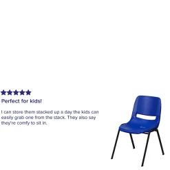 Flash Furniture HERCULES Series Ergonomic Shell Stack Chair, Blue/Black